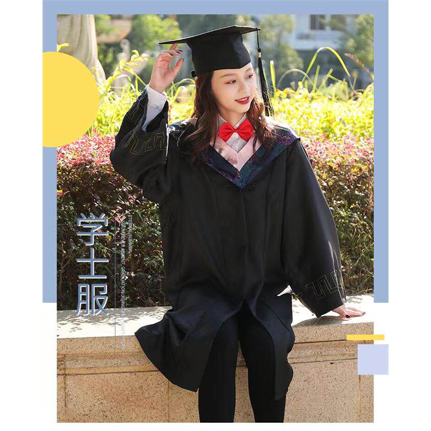 学士服大学生毕业照服装黑色学士袍学士帽垂布披肩毕业的留恋礼物