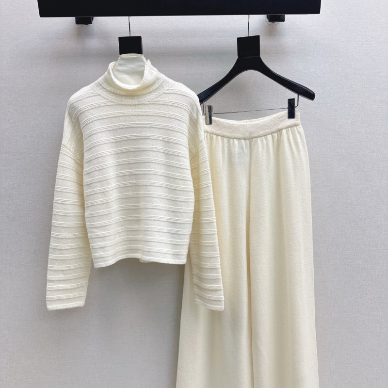 高领纯色套头慵懒毛衣+松紧腰直筒裤套装,女装/女士精品,时尚套装,淘宝优惠券,粉丝福利购,淘宝优惠卷