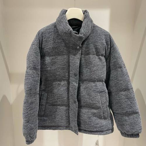 抗冻首选_设计师款意大利强缩羊毛呢90白鹅绒短款加厚面包羽绒服