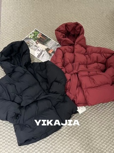 软欧包超厚实新国标白鹅绒收腰显瘦高端羽绒服女连帽加厚保暖外套