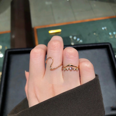 丝带日牌同款曲线925银