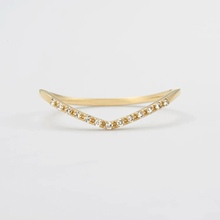 日系agete同款 轻奢v型戒可叠戴搭925银镀金极细戒指女日常通勤