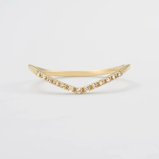 日系agete同款 轻奢v型戒可叠戴搭925银镀金极细戒指女日常通勤