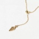 日系agete叶子裸链 可调节Y字链925银镀金细毛衣链长链可穿吊坠