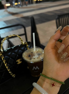 只此青绿 新中式显白绿玉髓手链 施家珍珠精致细手串女生夏礼物