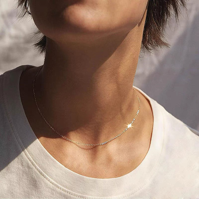 14k包金注金可洗澡超细项链