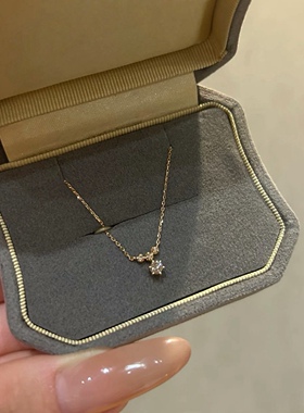 满目星辰 北欧森林日系age星星925银项链星芒莫桑钻锁骨链女礼物