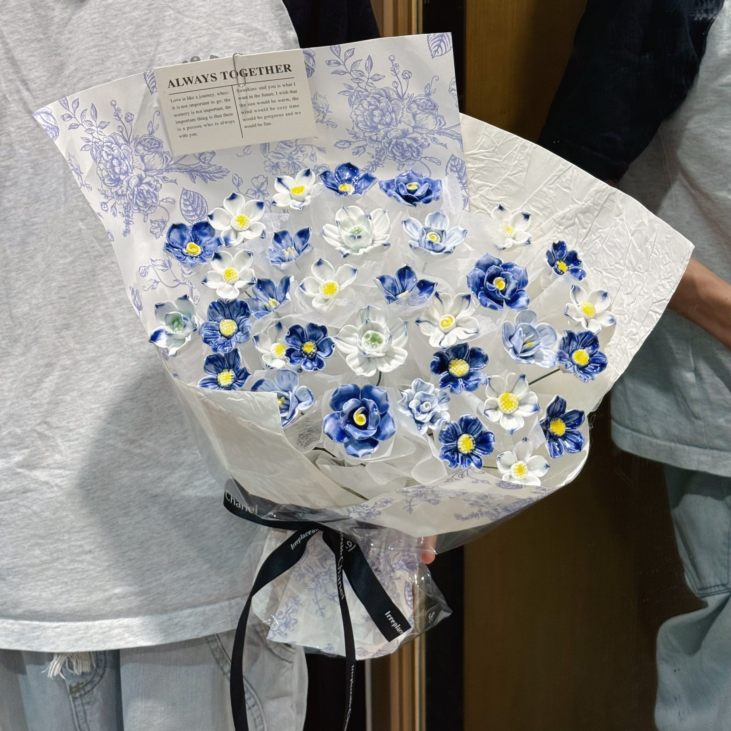 景德镇陶瓷青花瓷花束成品生日礼物花束永生花送女男生七夕情人节