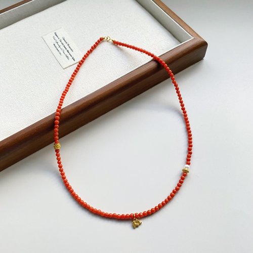 【炽阳】天然淡水珍珠项链女款国风南红气质复古风高级感满串颈链