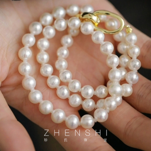 气质满串锁骨链颈链送婆婆 天然淡水珍珠项链女强光妈妈款 银川