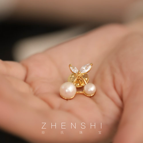 【景笙】天然淡水珍珠胸针秋冬女款 轻奢优雅小众高级感大衣胸花
