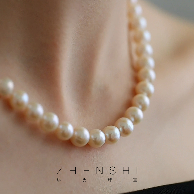 珍氏珠宝天然珍珠圆形珍珠项链