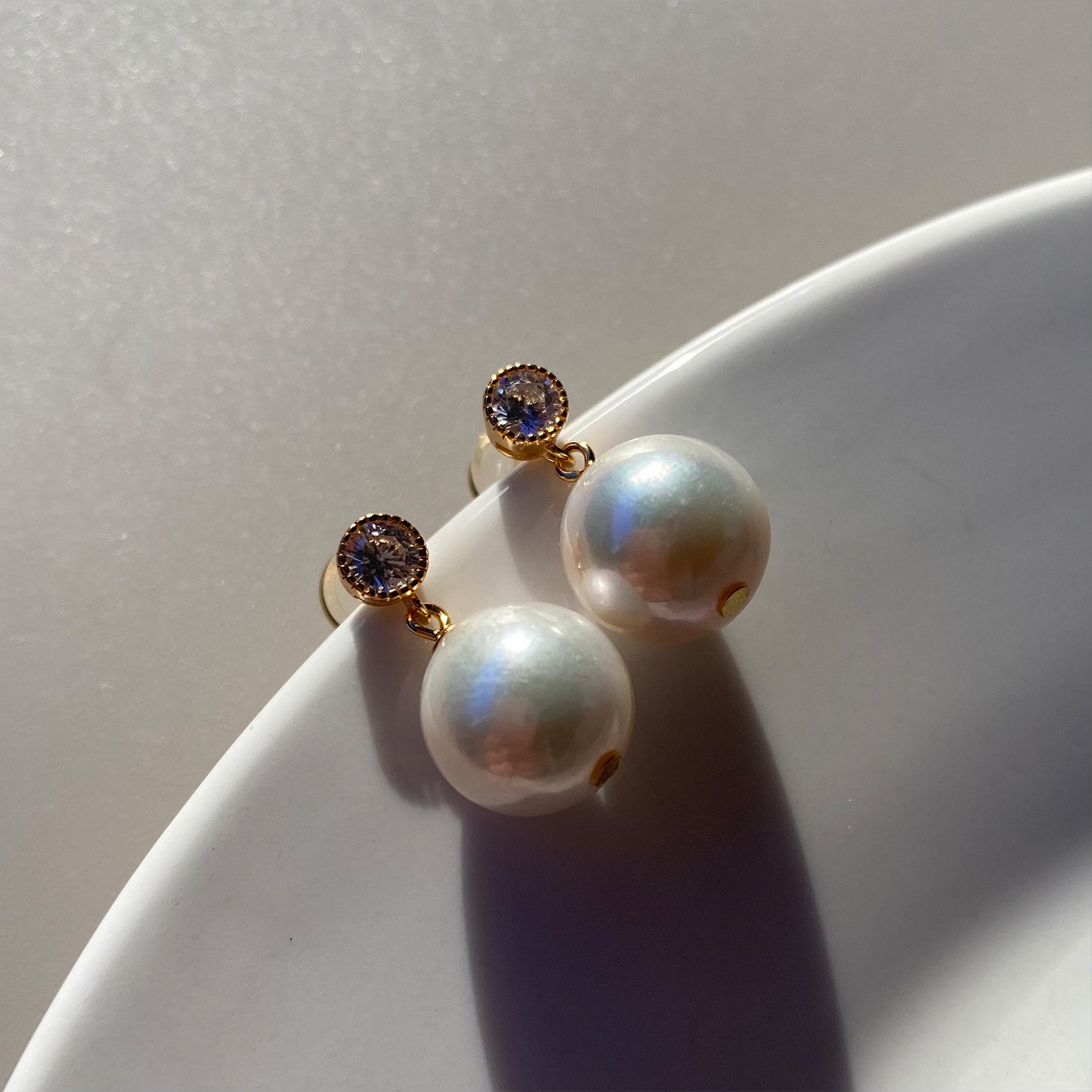 【向阳】天然淡水珍珠耳钉女 S925银正圆锆石简约气质高级感耳饰,珠宝/钻石/翡翠,耳饰,淘宝优惠券,粉丝福利购,淘宝优惠卷