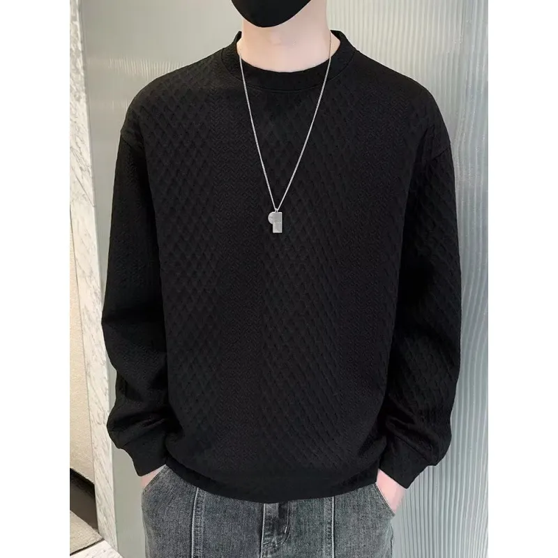 圆领男士纯色卫衣春秋季韩版休闲时尚男生运动百搭打底衫衣服