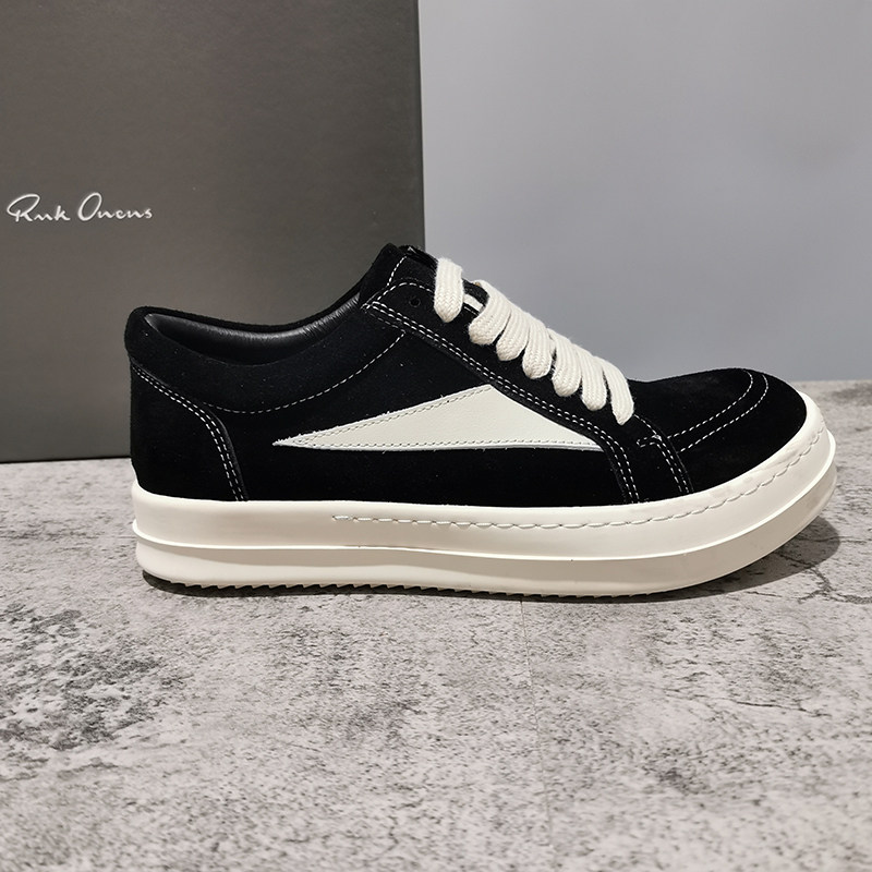 thumbnail for RMK OWEWS Leather Platform Low Top Men's Shoes Dark Wind ro Small Triangle High Street Casual Board Shoes Women's 2025 Tide