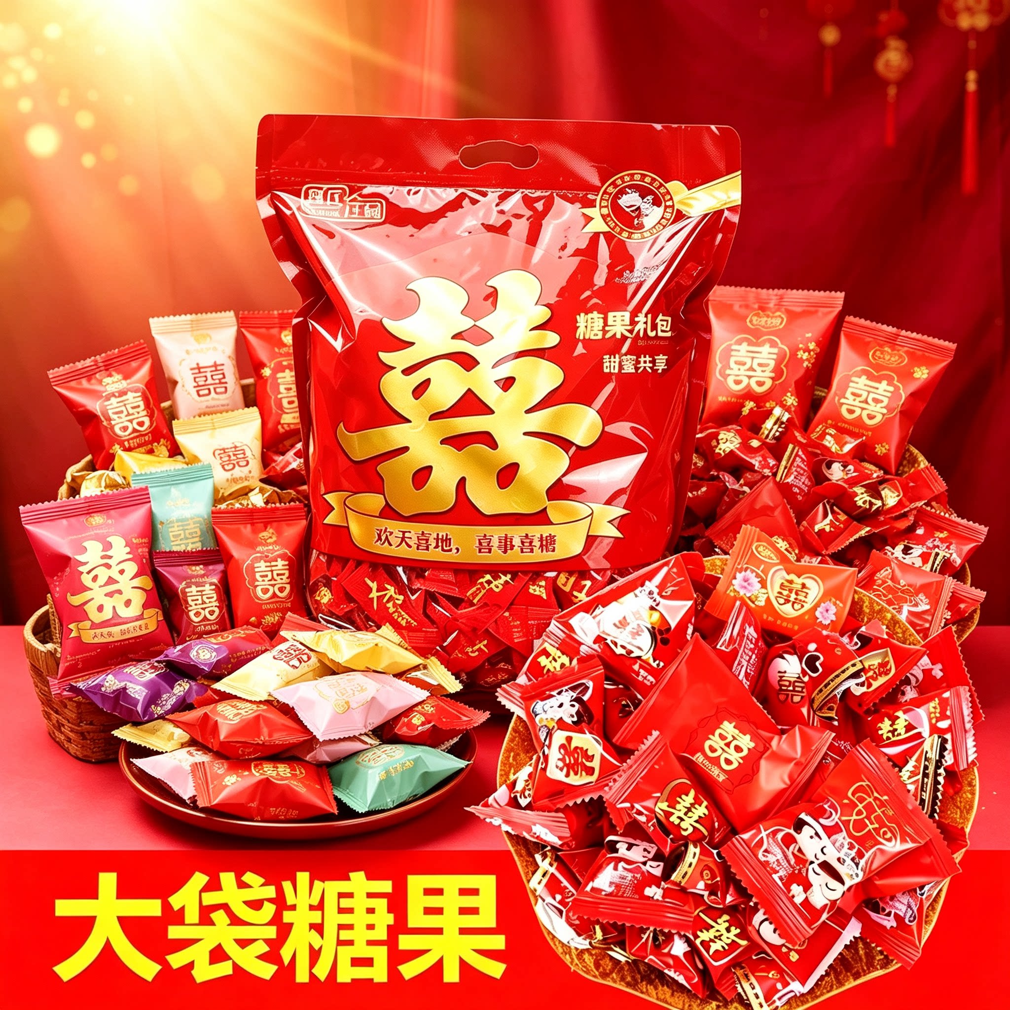 混合糖果婚庆订婚送礼袋装结婚喜糖专用散装批发婚糖高级5斤1斤