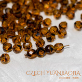 6mm火磨珠50颗 玳瑁色进口水晶diy串珠手链菠萝珠珠珠包手工HM609