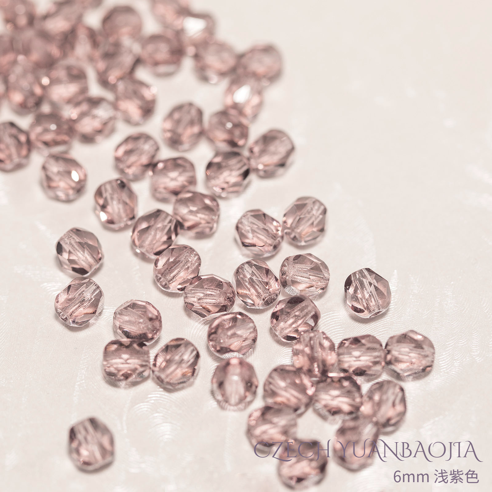 6mm50颗捷克进口水晶珠diy