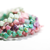 10颗装 7mm捷克进口古董珠 双孔银杏叶珠扇形龙鳞diy手工配件手链