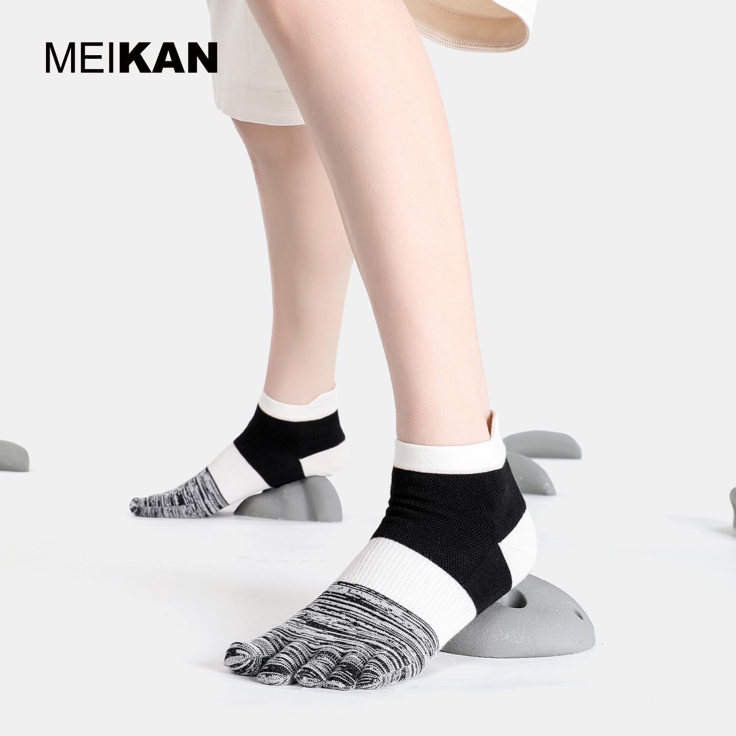 五指袜女款中筒袜跑步袜子