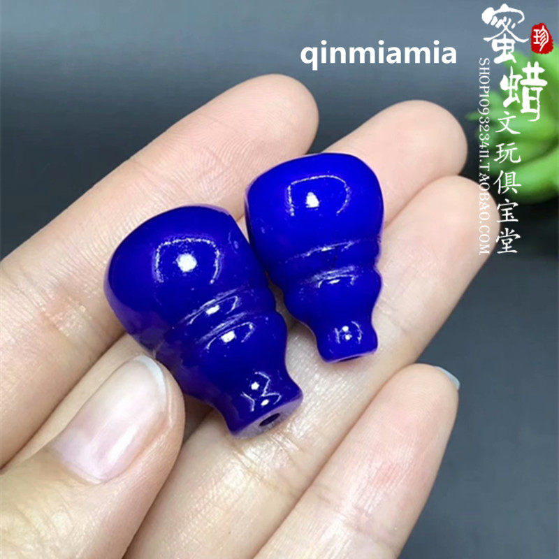 天然正品5A级青金石水滴形一体三通佛头金刚星月菩提佛珠DIY配饰
