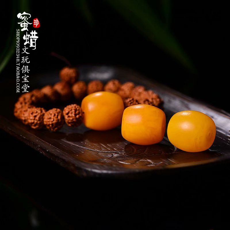 老蜜蜡桶珠 天然 腰珠顶珠勒子无优化鼓珠散珠配饰项链纯单颗手串