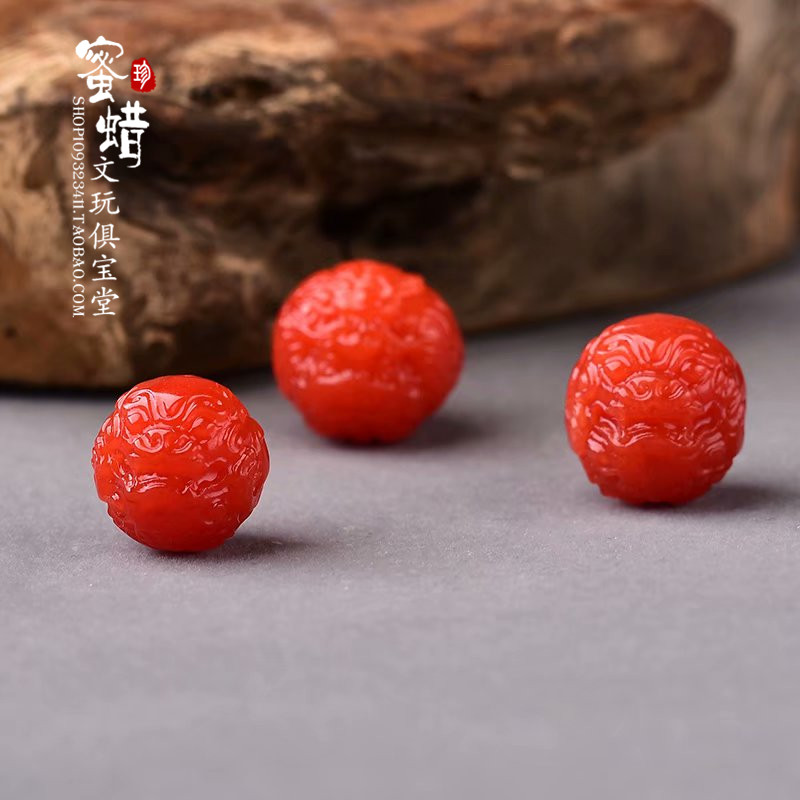 保真原矿南红玛瑙貔貅圆珠散珠108佛珠顶珠腰珠满色满肉招财貔貅