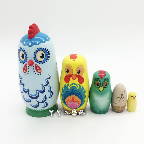 小鸡情人节家居摆饰俄罗斯套娃