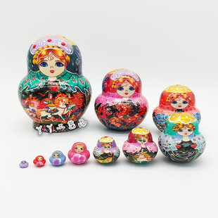 十层俄式 绿绮童话俄罗斯套娃家居摆件圣诞礼品情人节礼物旅游纪念