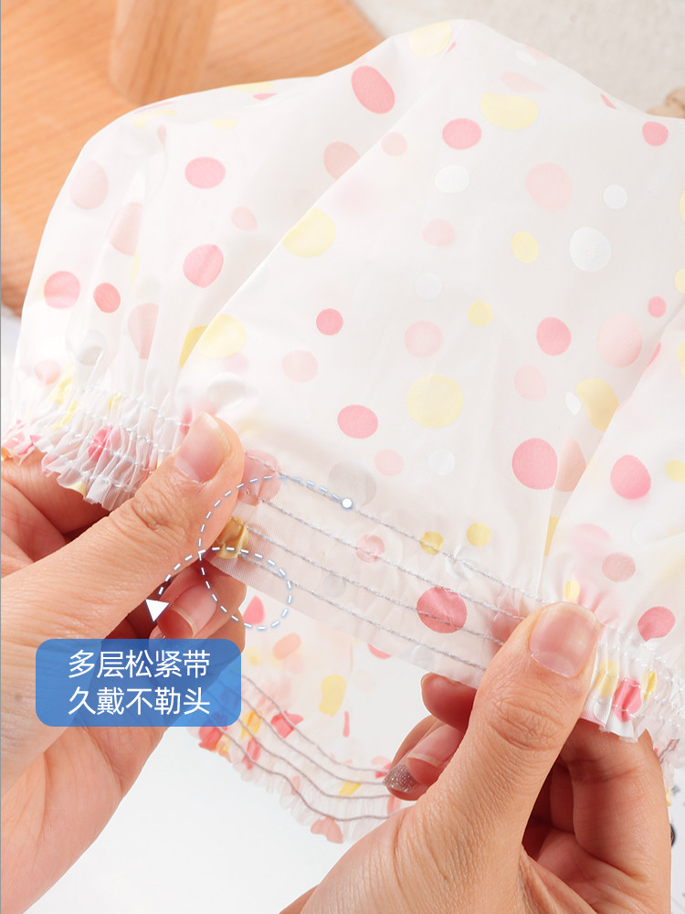 샤워 캡 두꺼운 방수 샤워 캡 주방 오일 FUME 방지 모자 염색 머리 목욕 헤어 커버 가정용 성인 여성 헤어 커버