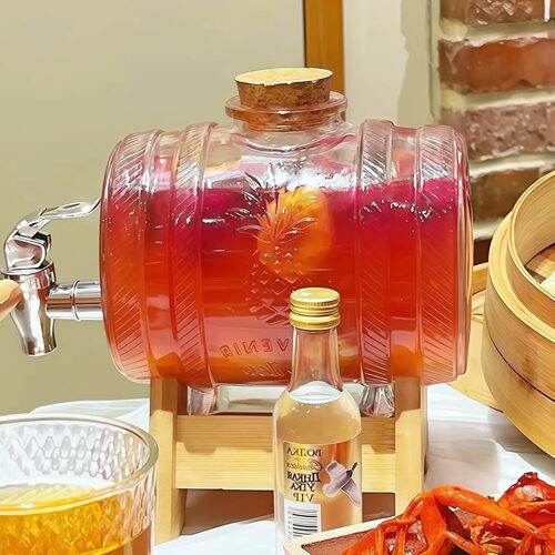 2斤无铅玻璃带龙头密封泡酒桶