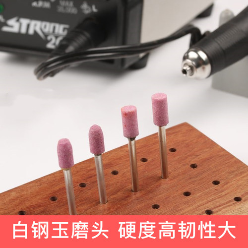 白刚玉磨头打磨金属木料刀柄