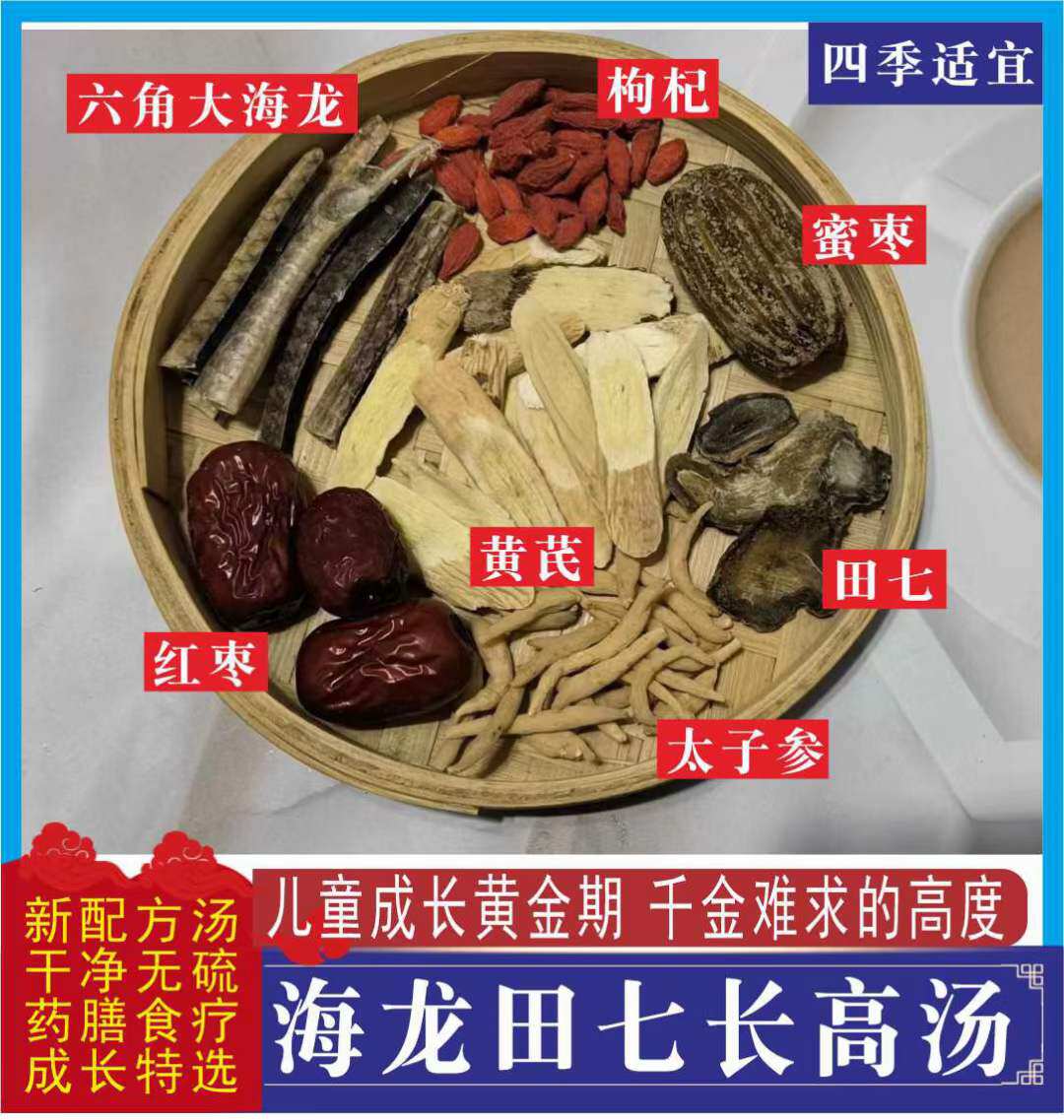 小儿田七海龙助高汤材料5付儿童调理汤药膳成长汤食疗滋补汤煲鸡