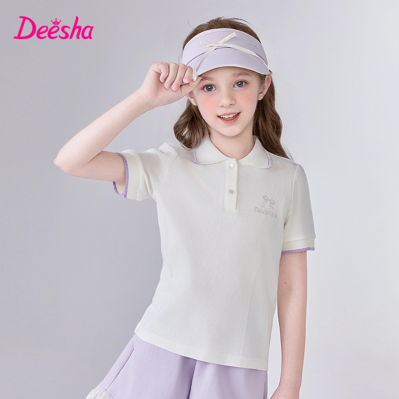 笛莎官旗童装女童短袖t恤2025夏季新款中大儿童女孩透气polo上衣,童装/婴儿装/亲子装,T恤,淘宝优惠券,粉丝福利购,淘宝优惠卷