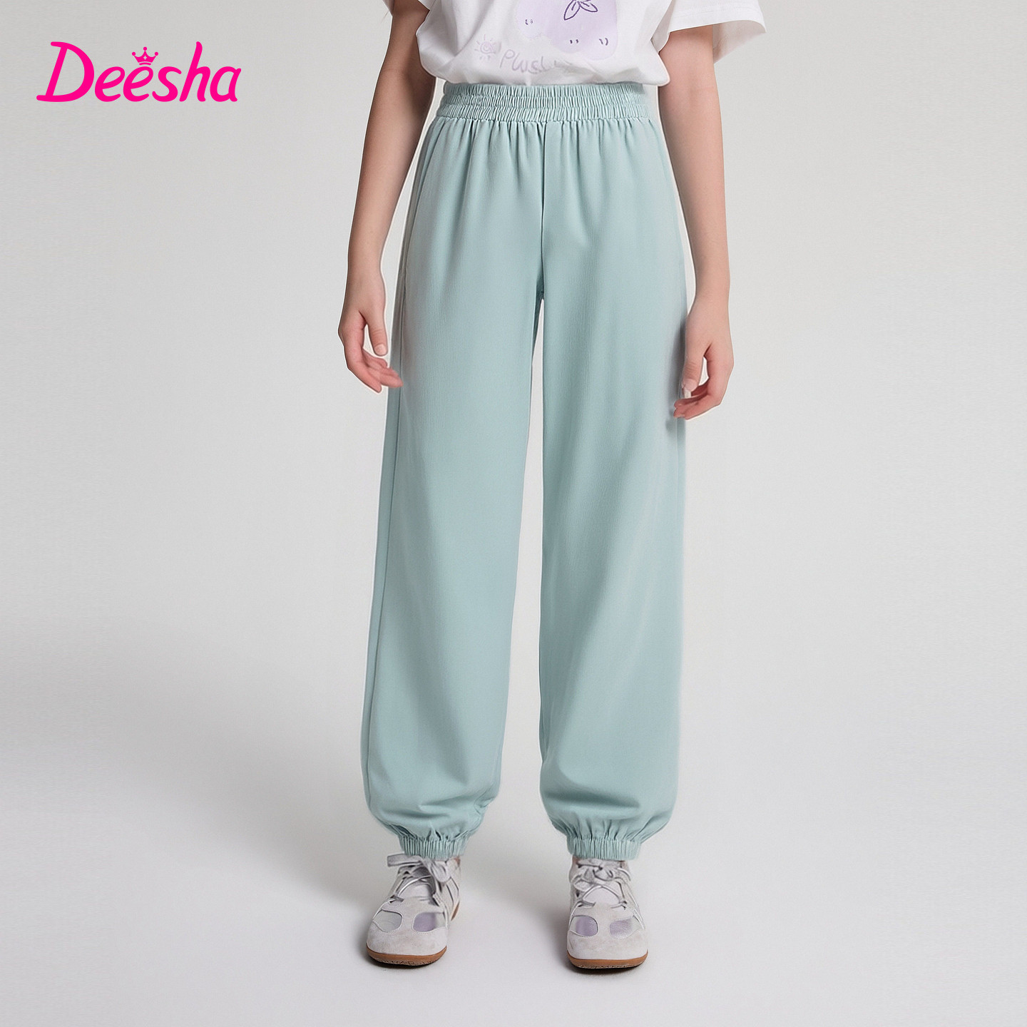 笛莎官方童装女童裤子夏季新款大童女孩儿童洋气速干防晒束脚裤