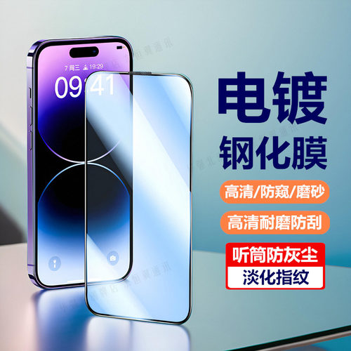 听筒防尘钢化膜适用苹果手机型号