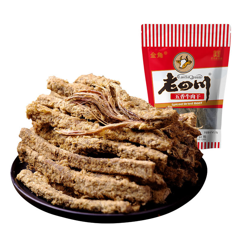 【老四川 五香牛肉干135g】金角重庆四川特产牛肉条美味零食小吃