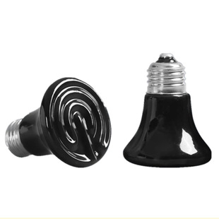 爬宠灯迷你红外灯爬虫陶瓷加热灯取暖灯陆龟蜥蜴保温灯25W50W75W