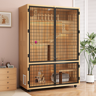 猫别墅实木家用室内猫窝猫屋超大自由空间厕所一体猫舍猫柜猫笼子