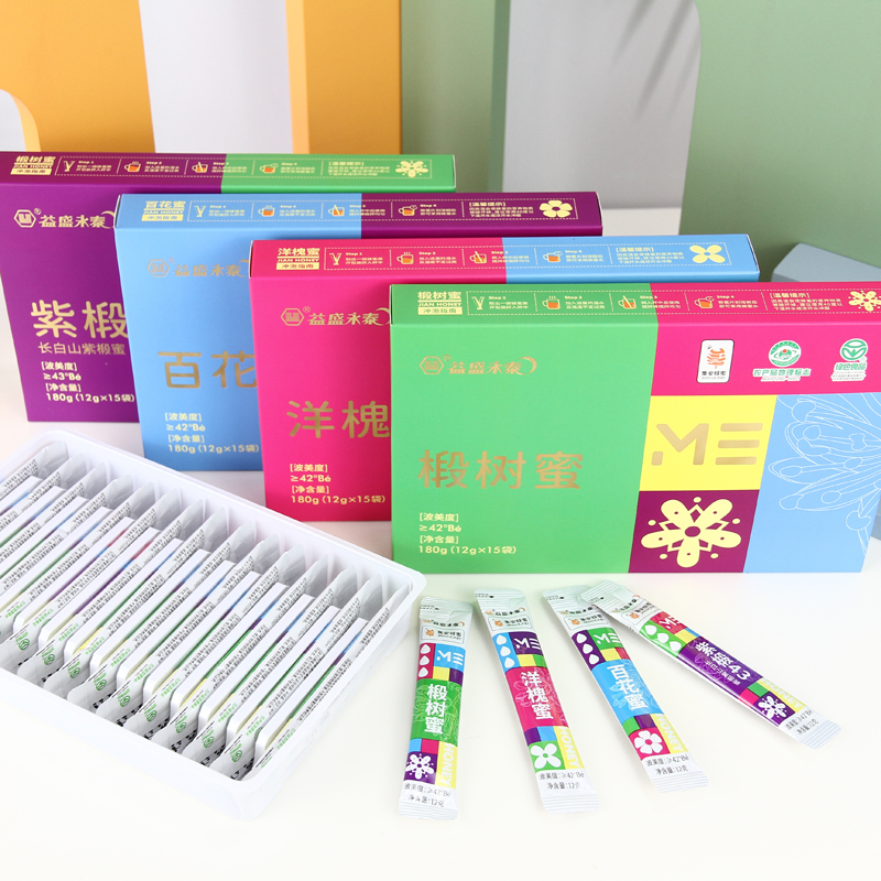 益盛永泰 农家自产天然成熟蜂蜜袋蜜伴手礼套装12g*15条绿色食品