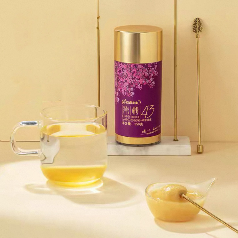 益盛永泰成熟农家自产蜜天然紫椴43紫椴蜜350g瓶装包邮