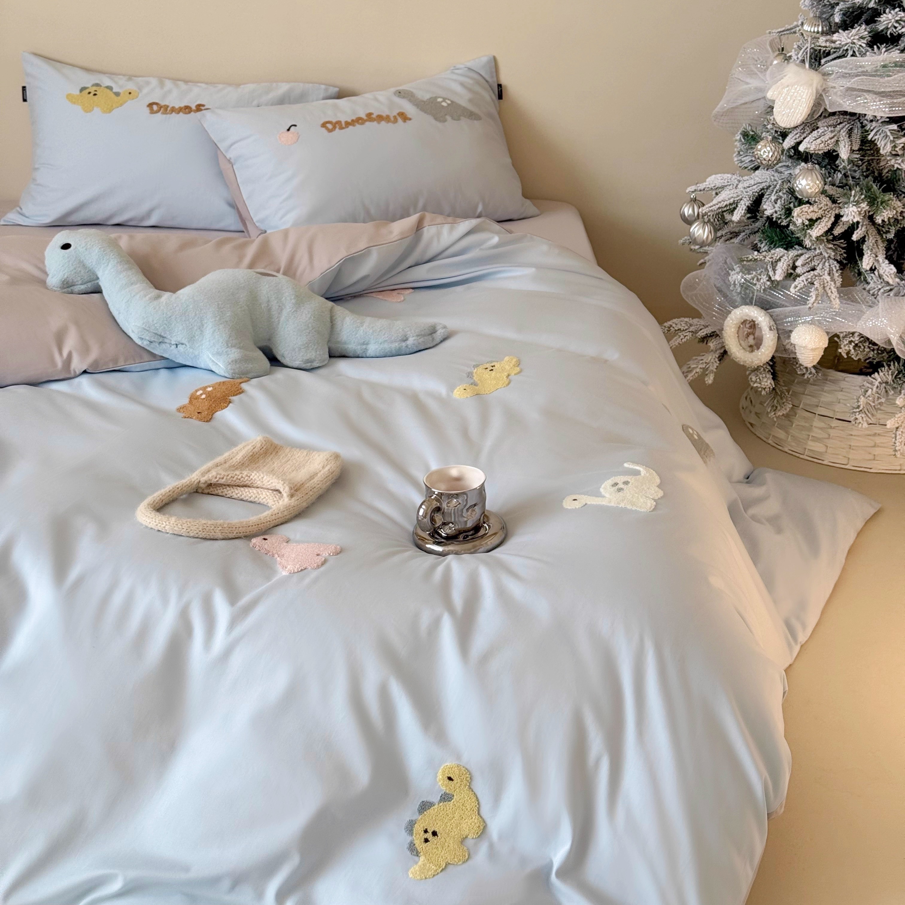 可爱恐龙｜高端卡通100s全棉加厚磨毛四件套1.5m1.8m儿童秋冬纯棉