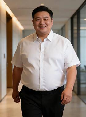 加大码肥仔男装胖哥专属衬衣夏季男士短袖白衬衫加肥宽松商务工装