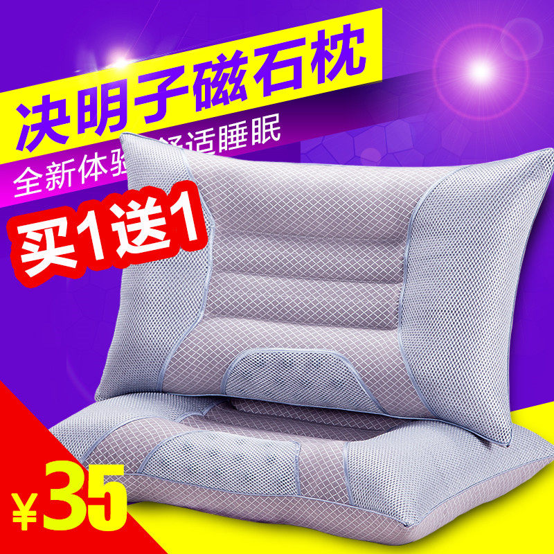 决明子护颈枕磁疗枕头一对成人正品枕芯保健颈椎单人枕头心送枕套