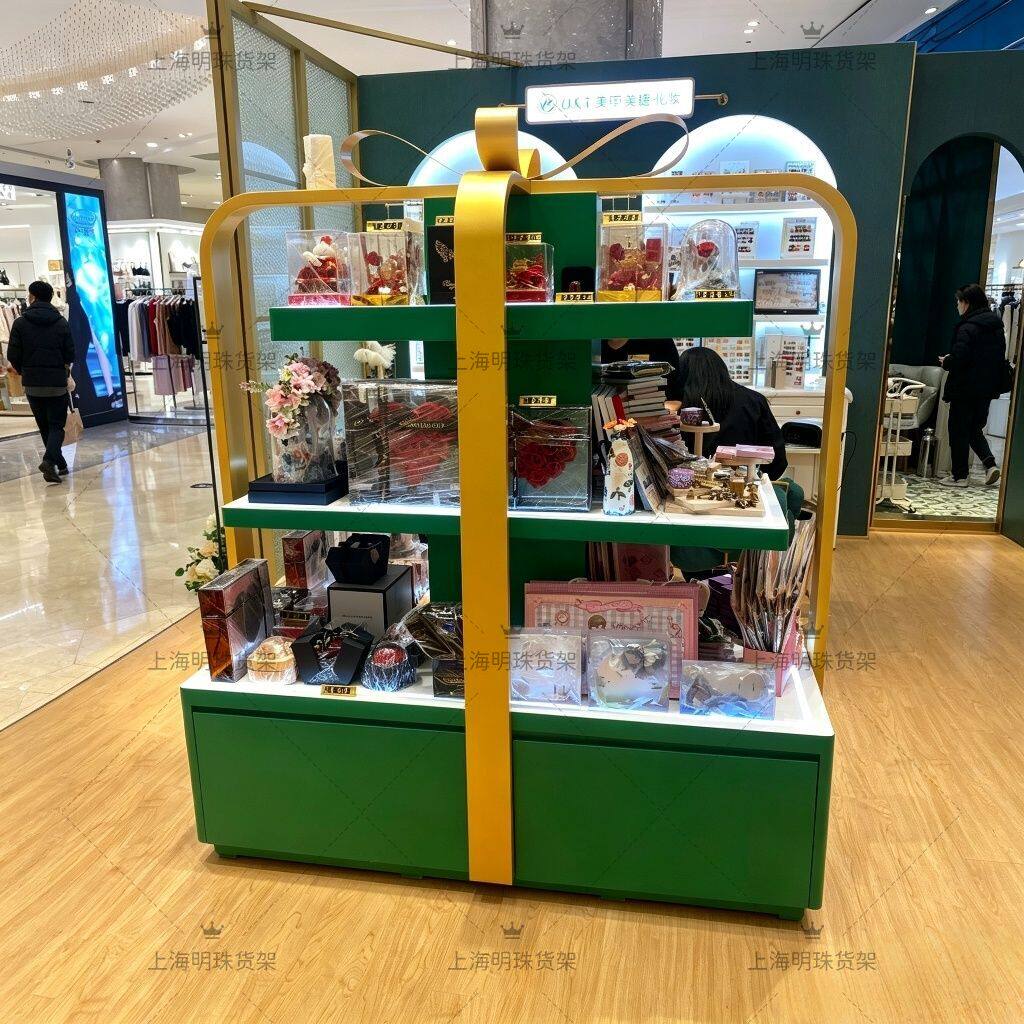 商场专柜礼品展示柜店铺收纳展示架文创文旅伴手礼多层陈列柜定做
