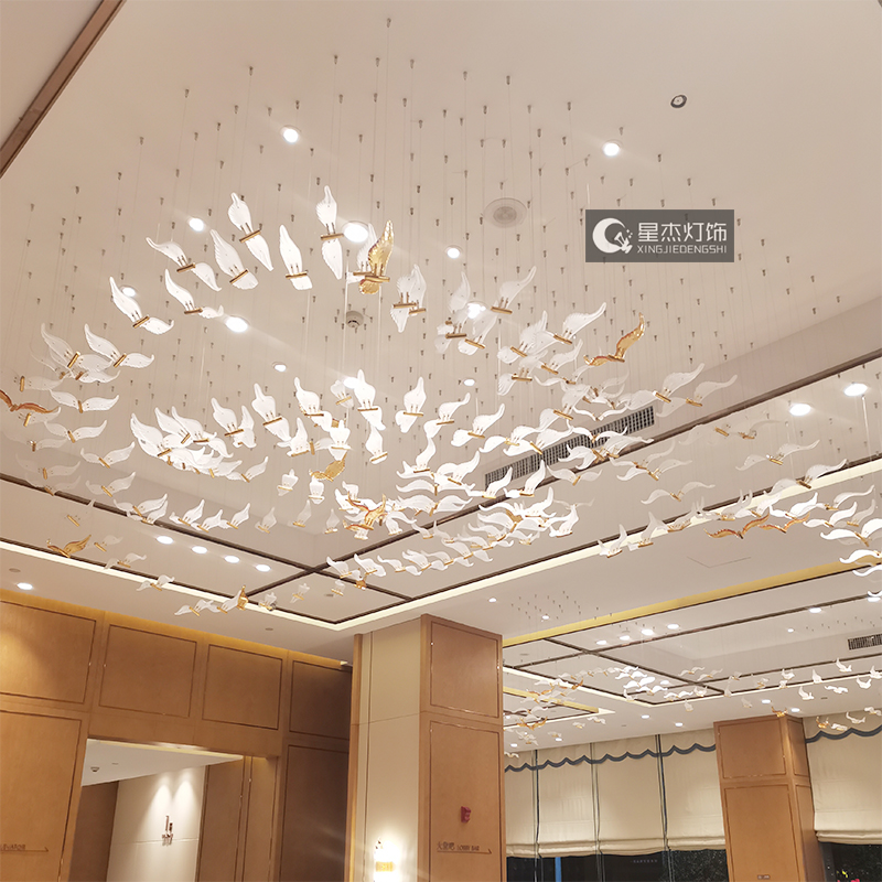 定制别墅售楼处沙盘大海鸥吊灯酒店大厅大厅吊灯会所大型工程灯饰
