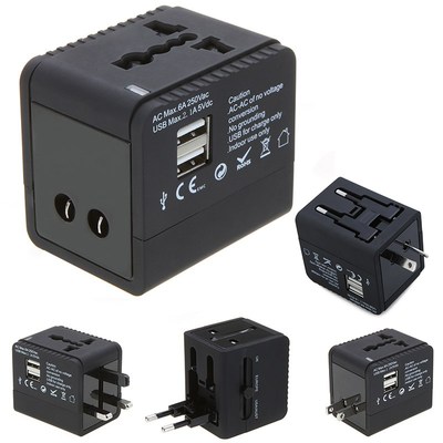 2 USB port Worldwide Universal Travel Adapter Charger plug