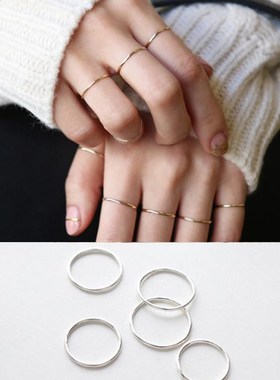 925 sterling silver ring female japanese and korean