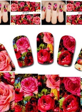 1 Sheet Nail Art Sticker Water Transfer Stickers Flower Deca