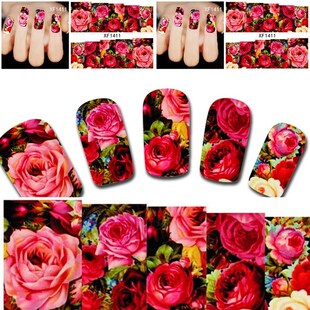 1 Sheet Nail Art Sticker Water Transfer Stickers Flower Deca